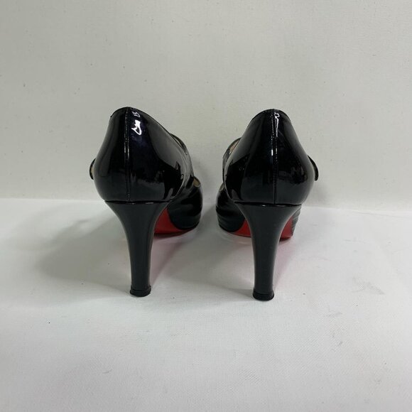 Christian Louboutin Black Patent Mary Jane Peep-Toe Heels – Size 36.5 - Picture 4 of 8
